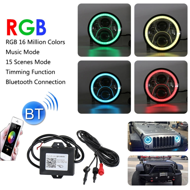 2 PCS 7 inch DC12V 6000K-6500K 50W Car LED Headlight Cree Lamp Beads for Jeep Wrangler / Harley, Support APP + Bluetooth Control, DC12V 6000K-6500K 50W 2 PCS 7 inch DC12V 6000K-6500K 50W Car LED Headlight Cree Lamp Beads for Jeep Wrangler / Harley, Support APP + Bluetooth Control, DC12V 6000K-6500K 50W